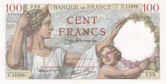 100 Francs 1940